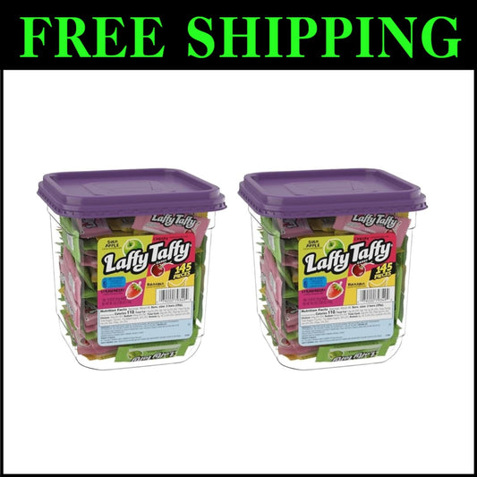 Assorted Fruit Taffy Candy Mix - Sour Apple, Cherry, Strawberry & Banana 145 Pc