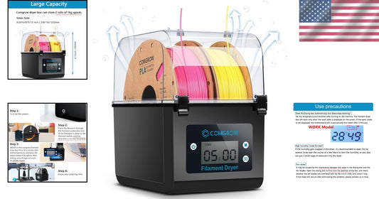 Compact 3D Printer Filament Dryer - Safe Storage for Optimal Prints