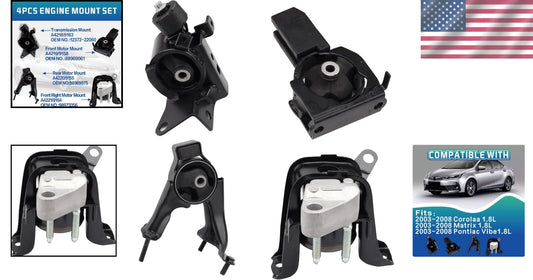 Durable Steel Engine & Transmission Mount Kit Compatible with Corolla & Matrix