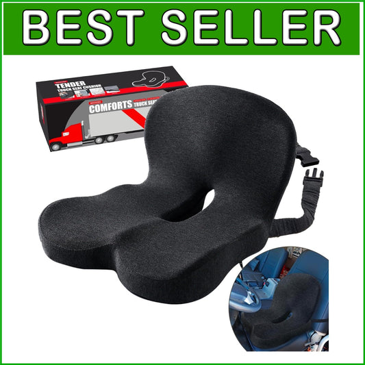 Adjustable Dark Gray Seat Cushion for Truck Drivers – Sciatica Relief & Comfort