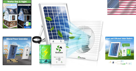 6” Solar Powered Exhaust Fan with Bifacial Panel for Chicken Coops & Greenhouses