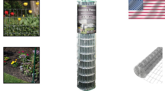 Economical 36" x 50ft Galvanized Wire Fence for Gardens & Property Protection