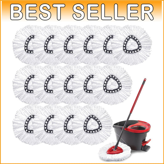 Efficient Cleaning with 15-Pack O Cedar Mop Heads - Easily Machine Washable