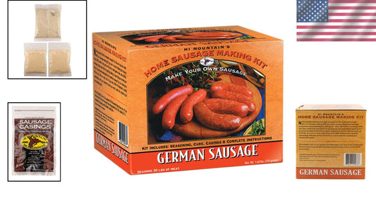 Authentic German Sausage Seasoning Kit with Natural Casings: Easy Home Prep