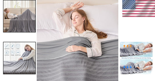 Double-Sided Cooling Blanket for King Size Beds - Silky Softness, Summer Comfort