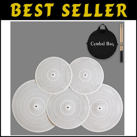 Professional 5-Piece Cymbal Set with Polished Finish - Low Noise for All Levels