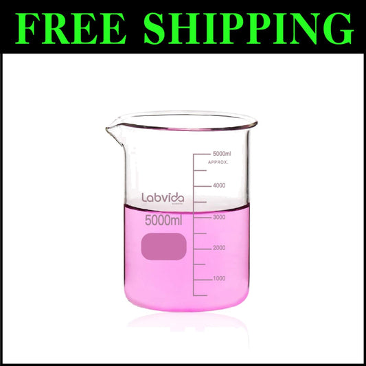 5000ml Borosilicate Glass Beaker, ASTM E960 Compliant - Laboratory Essential