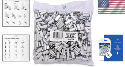 Strong Aluminum Fishing Line Crimps - 500 Pack for Secure Offshore Connections