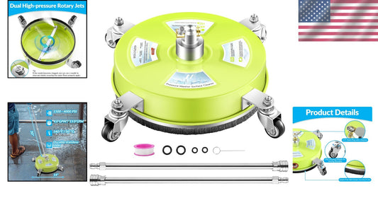 High Efficiency 14'' Surface Cleaner for Pressure Washers - 4000 PSI Compatible