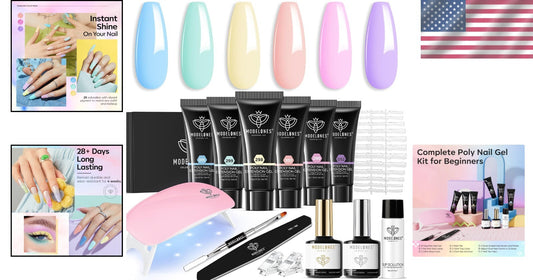 Portable Poly Gel Nail Art Kit: 60-pcs for Effortless Extensions & Care