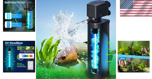 24V Powerful Aquarium Filter – Algae Killer & 4-in-1 System for Koi and Cichlids