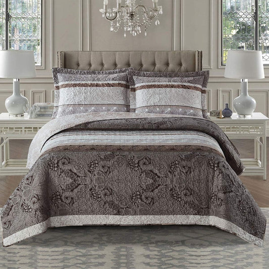 3PC Luxury Printed Callisto Quilt Set - Fits King and California King Mattresses