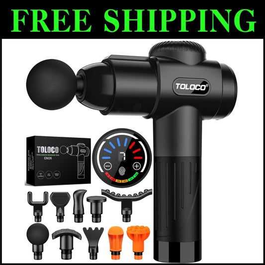 Cordless Percussion Massager with LED Screen & Quieter Operation for Athletes