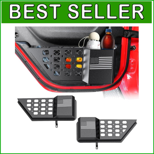 2-Pack Molle Panel Rear Door Storage Organizer for 2018-2025 Jeep Wrangler & JT