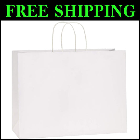 Eco-Friendly 100-Pack Large Kraft Paper Bags with Handles for Events and Retail