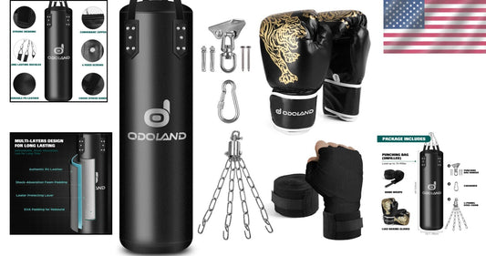 4FT Heavy Boxing Bag Set with Gloves & Chains - Ultimate MMA Training Kit