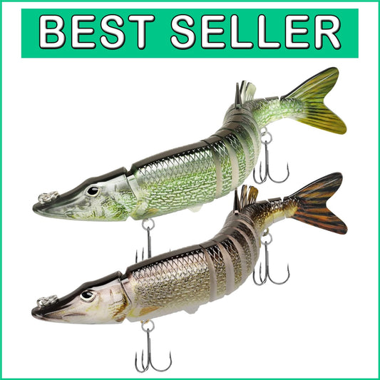 Lifelike 11-Segment Fishing Lures for Freshwater & Saltwater - Bass & Trout