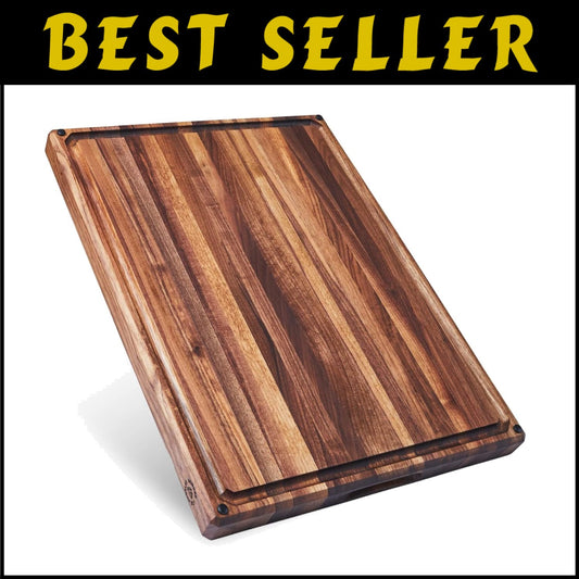 Functional 20x15 in Walnut Cutting Board with Juice Groove for Hassle-Free Prep