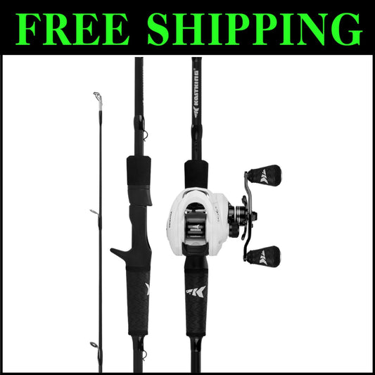 Graphite Fishing Rod & Reel Combo - Crixus 7' Baitcasting, SuperPolymer Handle