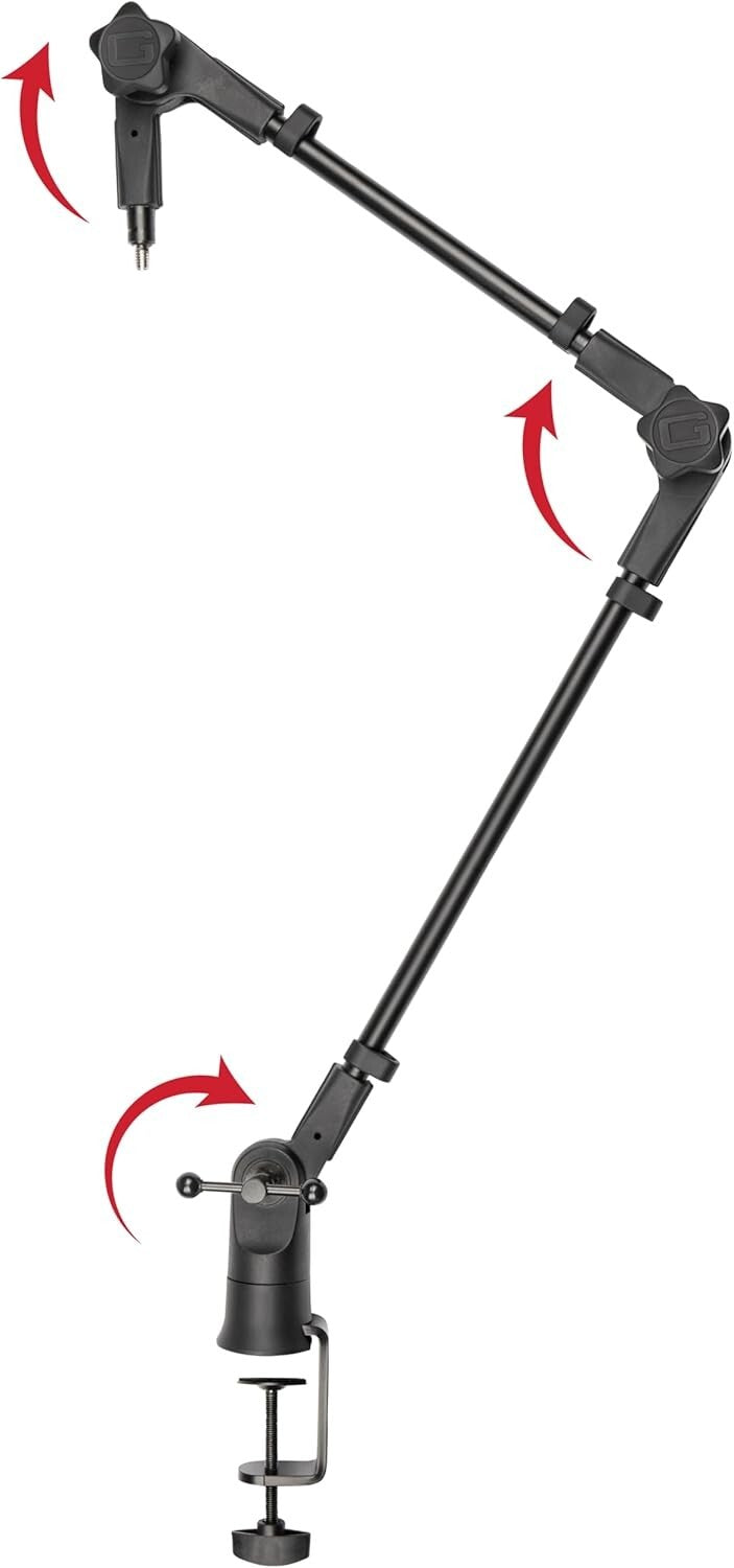360-Degree Rotating Boom Arm - Ideal Desk Mic Stand for Podcasts & Broadcasts