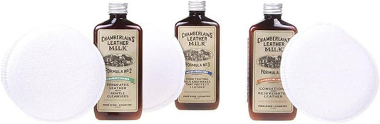 Leather Milk Three-Formula Care Kit with Natural Ingredients - 2 Sizes Available