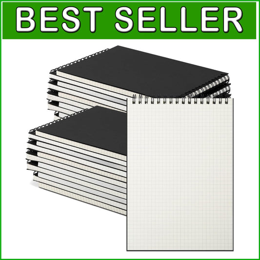 18-Pack A5 Top Wirebound Graph Paper Notebooks - Perfect for Sketching & Design