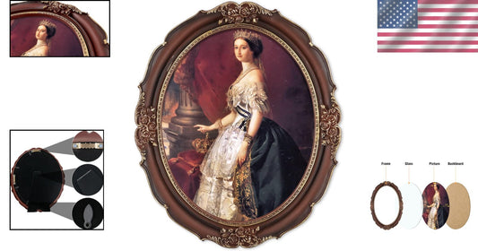 Handcrafted 11x14 Oval Picture Frame with Floral Design -Luxury Home Accessory