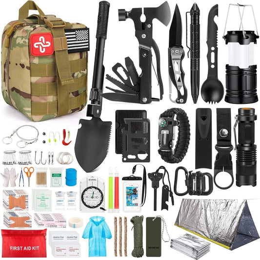 Ultimate 250 Piece Survival Kit with First Aid & Emergency Tent for Outdoorsmen