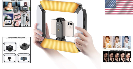 All-in-One Smartphone Video Rig with LED Light & High-Capacity Battery - 10.6 Oz