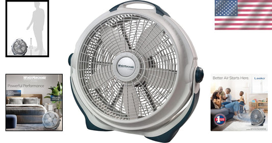 20-Inch Wind Machine Air Circulator Floor Fan with 3 Speeds - Quiet & Durable