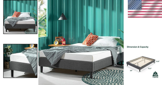 Curtis Upholstered Platform Bed Frame - Full Size, Easy Assembly, No Box Spring