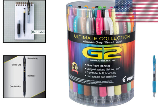 36 Count G2 Fine Point Roller Pens in Vibrant Assorted Colors - Ergonomic Grip