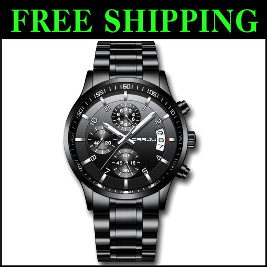 Stylish Men’s Stainless Steel Watch - Durable Waterproof Design & Gift Ready