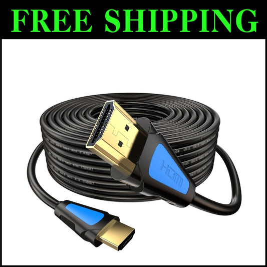 Durable 100 ft HDMI Cable with No Signal Amplifier Needed - Big OD 9.0mm