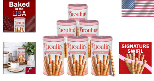 Delicious Strawberry Crème Filled Rolled Wafers - 14.1oz Reusable Snack Tin