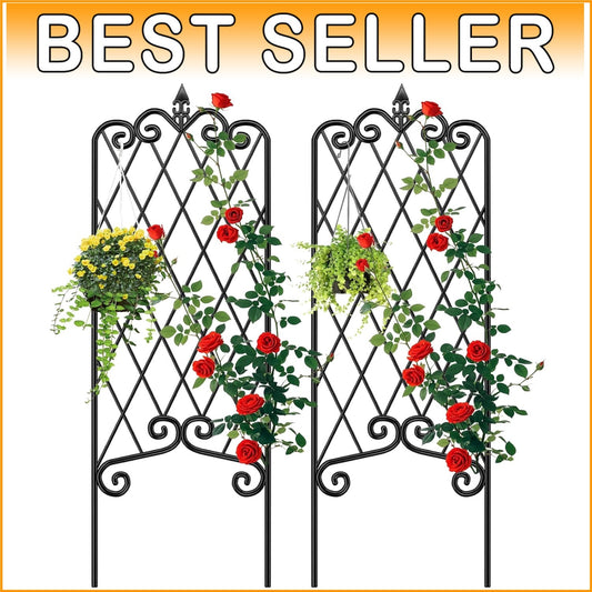 Weather-Resistant Metal Trellis Set | Ideal for Lush Vertical Gardens & Fencing