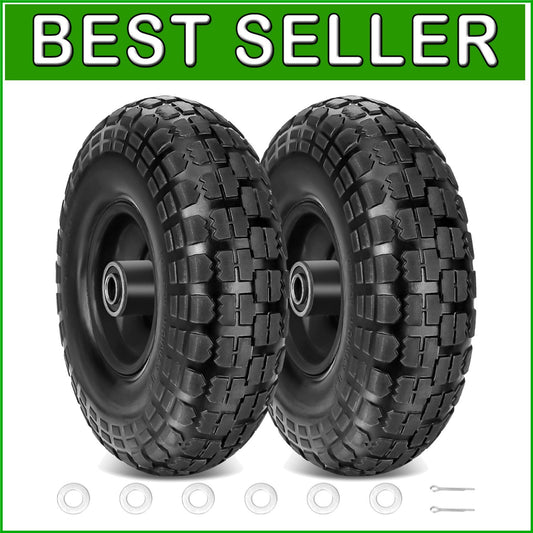 Durable 13" Flat-Free Tires for Dollies & Garden Carts - Heavy Duty Performance