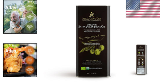 170 Fl Oz Cold Pressed Extra Virgin Olive Oil from Organic Moroccan Olives