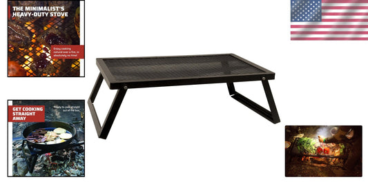 18" x 36" Portable Grill - Durable Steel Construction for Optimal Campfire Meals