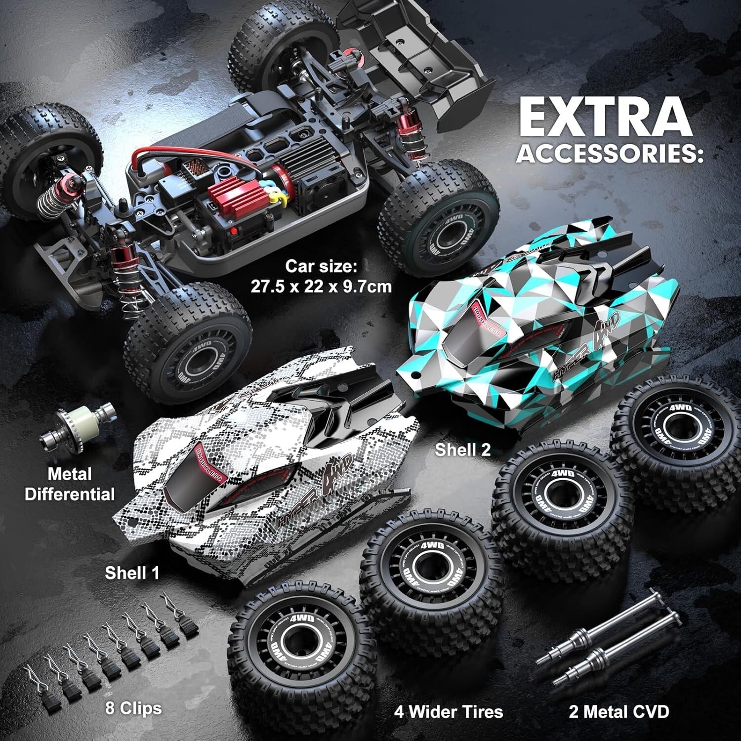 Fast 1/16 Brushless RC Buggy - 38 mph 4WD Off-Road Speedster for Adults