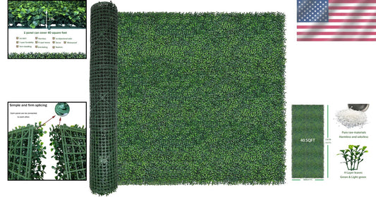 Artificial Boxwood Hedge Roll 48x120 for Beautiful Indoor/Outdoor Privacy