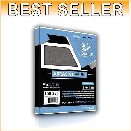 100 Premium 220 Grit Silicon Carbide Sandpaper Sheets for Wood & Metal Finishing