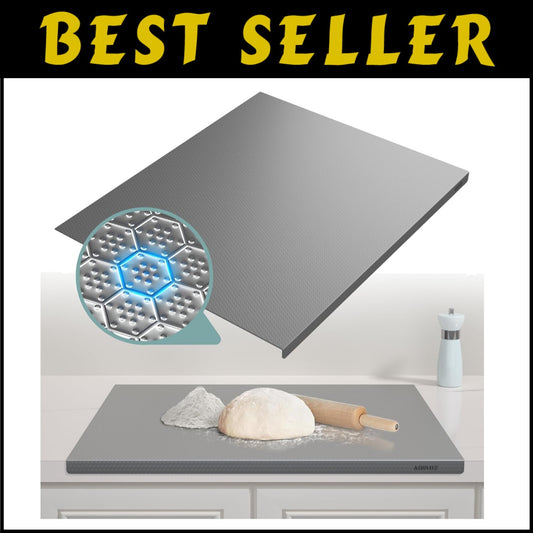 Large 23.62" x 19.68" 304 Stainless Steel Cutting Board - Heavy Duty & Non-Slip