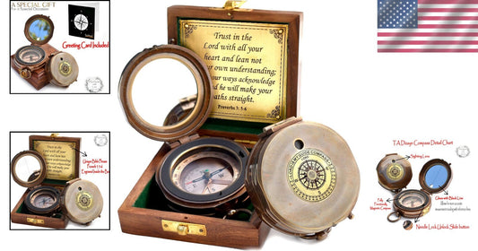 High-Quality Engraved Compass with Box - Ideal for Graduations & Baptisms