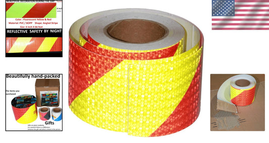 Fluorescent Reflective Safety Tape 4" x 66ft - Outdoor Visibility & Aesthetics