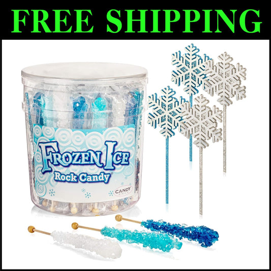 36 Candy Sugar Sticks with 4 Ice Queen Wands - Delightful Frozen Party Treats