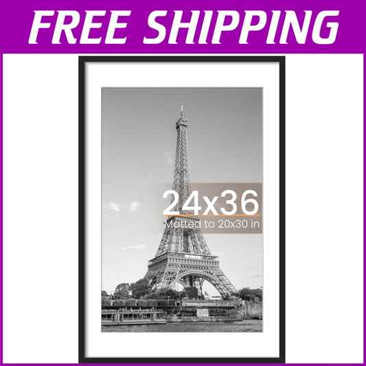 Classic Black Poster Frame 24x36 - Protect and Showcase Your Photos Stylishly