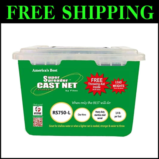 Durable Polyester Fishing Cast Net 7' with Fixed Handle – Ideal for Every Angler