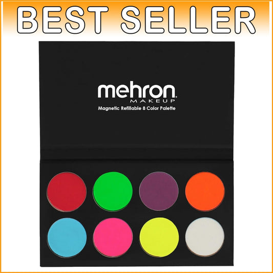 8 Color Neon UV Glow Paint Palette - Magnetic, Refillable & Water-Activated