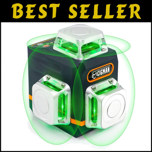 Professional 3D Green Laser Level with 12 Lines & Remote Control for Precision